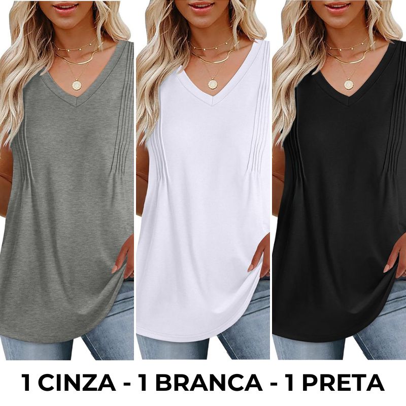 Regata Feminina Fresca Elegante - COMPRE 2 LEVE 3